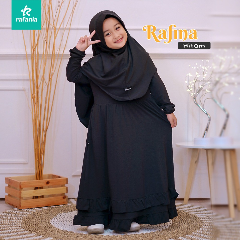 Gamis Anak Murah Rafania Seri Rafina Black
