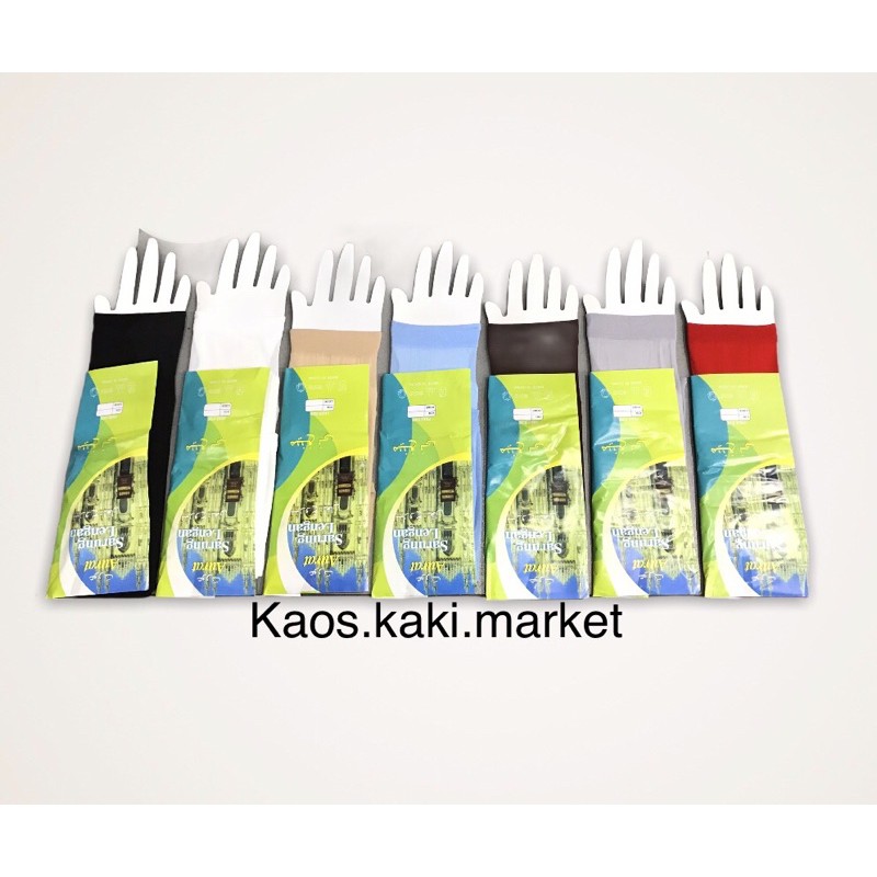 6 pasang Manset Tangan Dewasa Polos Tipis Stoking Elastis Hitam Cream Putih Mix Warna