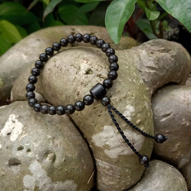 Gelang Kayu Galih Kelor Hitam Size 6mm ORIGINAL!!!