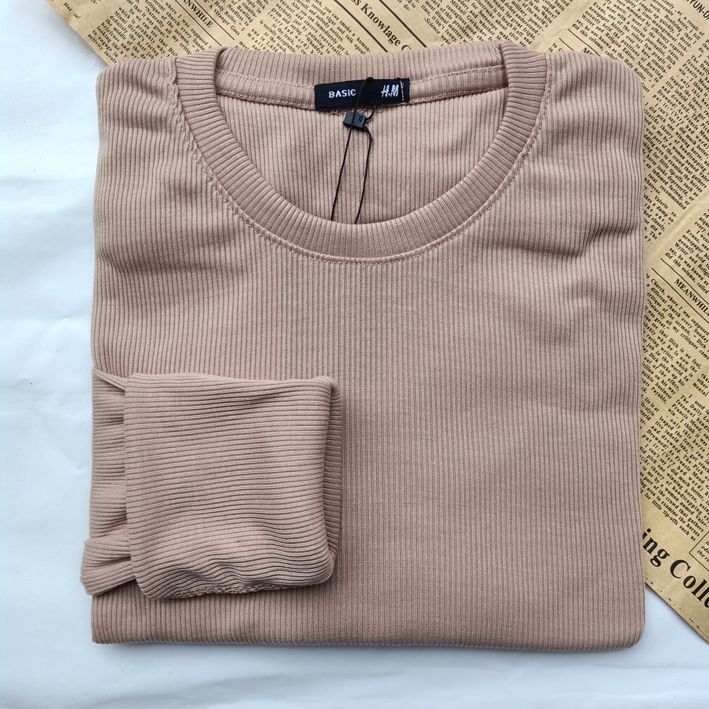 PART II Kaos Rib Premium / Kaos Grosir / Kaos Rib Premium Tebal / Kaos Lengan Panjang Termurah-COKLAT SUSU