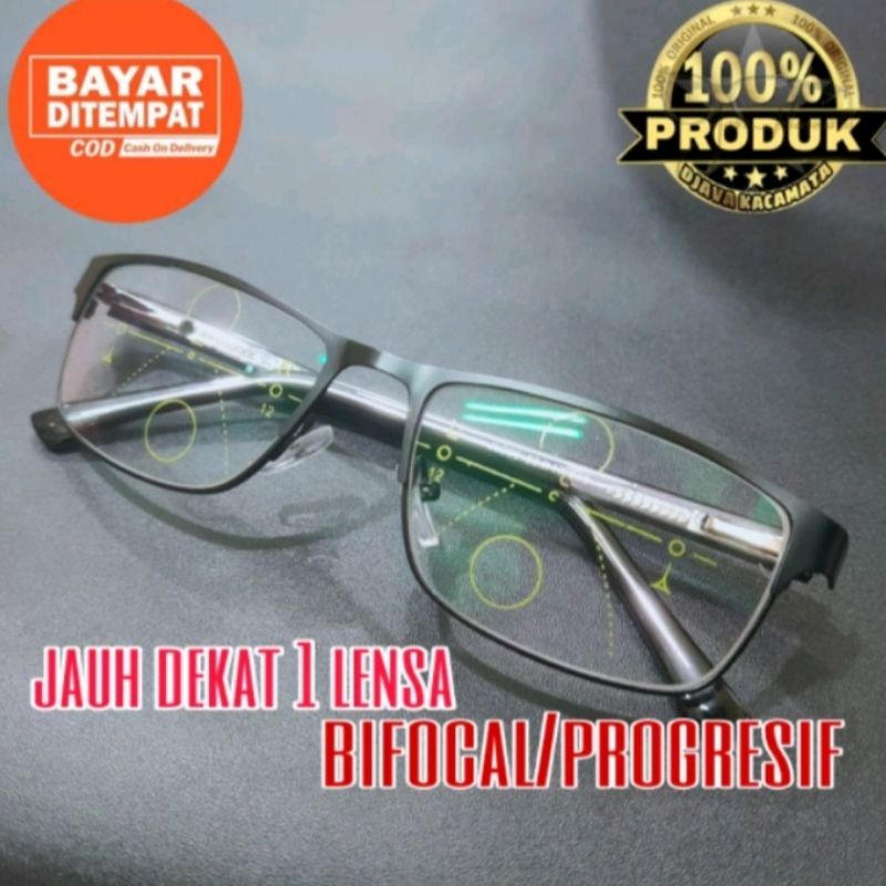 [[COD]] Kacamata progresive photocromic Bifocal baca dan jalan + Antiradiasi / unisex