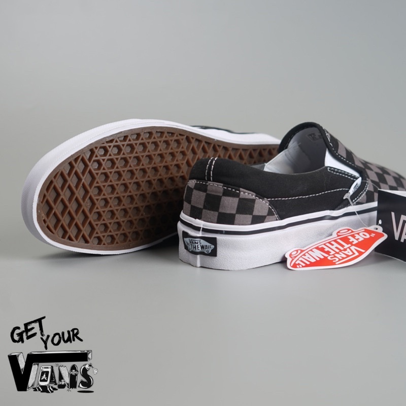 Vans Slip on Checkerboard Black Pewter Original 100% Bnib