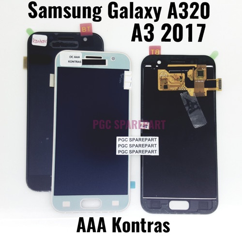 Layar LCD TS Touchscreen Fullset Samsung A3 2017 A320 AAA CONTRAS BLACK