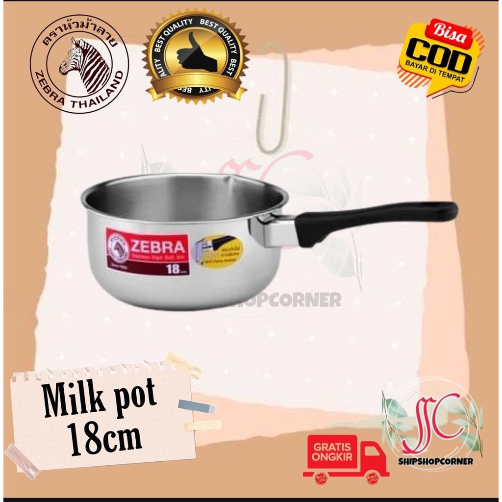 sauce pan 18cm /panci susu stainless ZEBRA Original Food Grade