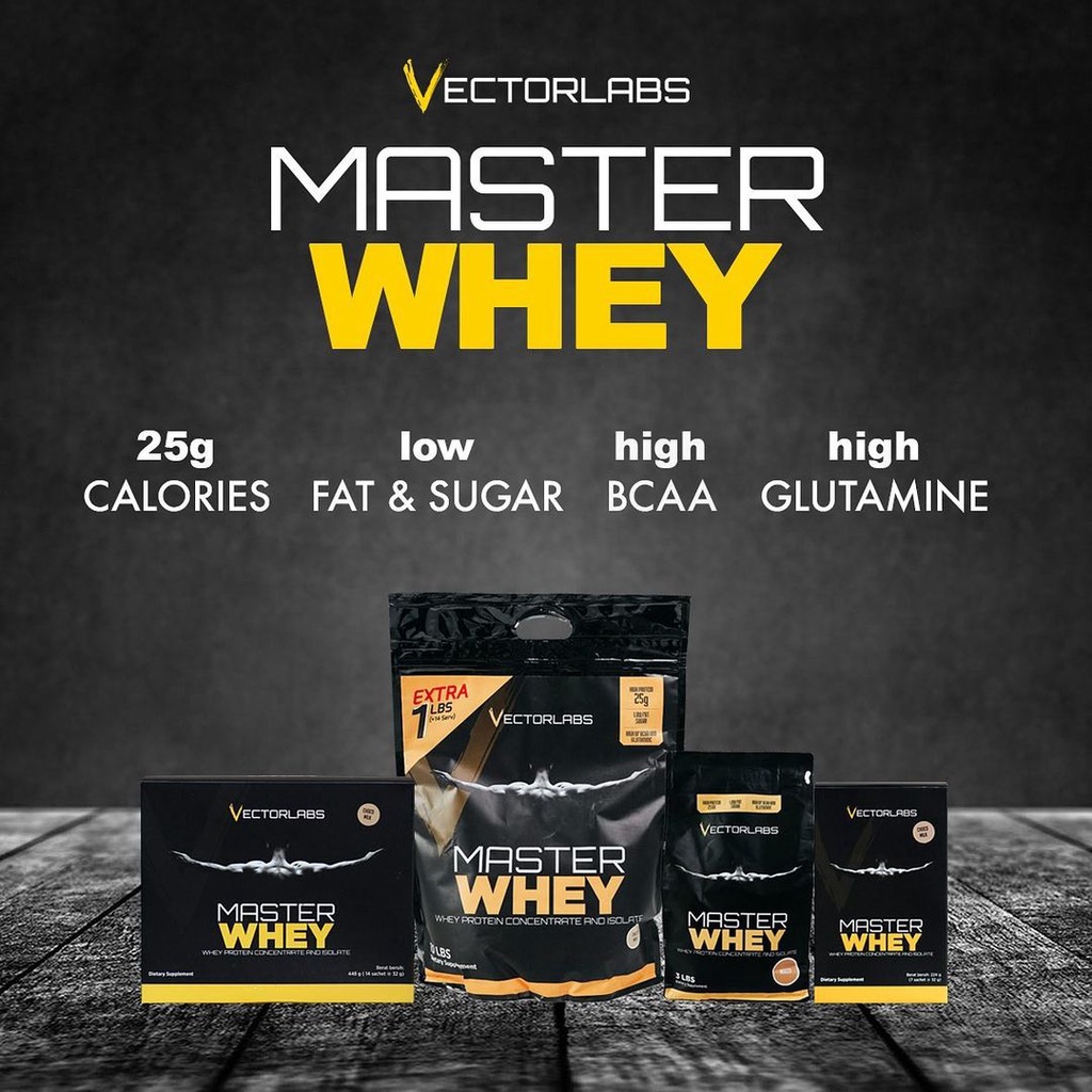 VECTORLABS MASTER WHEY SACHET 1 SERVING SUSU PROTEIN ISOLATE CONCENTRATE Masterwhey