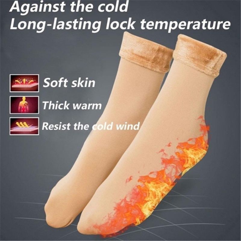 KC - Winter Autumn Velvet Socks Kaos Kaki Bahan Katun Cashmere Tebal Hangat Musim Dingin-2