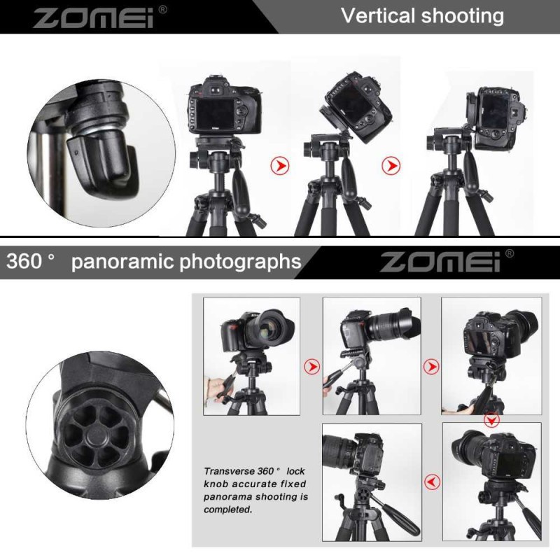 Professional DSLR Tripod Kamera Portabel Travel Fluid Pan Head