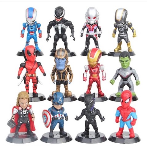 JUAL SATUAN Action figure MARVEL super hero mainan pajangan topper kue ironman, batman, hulk
