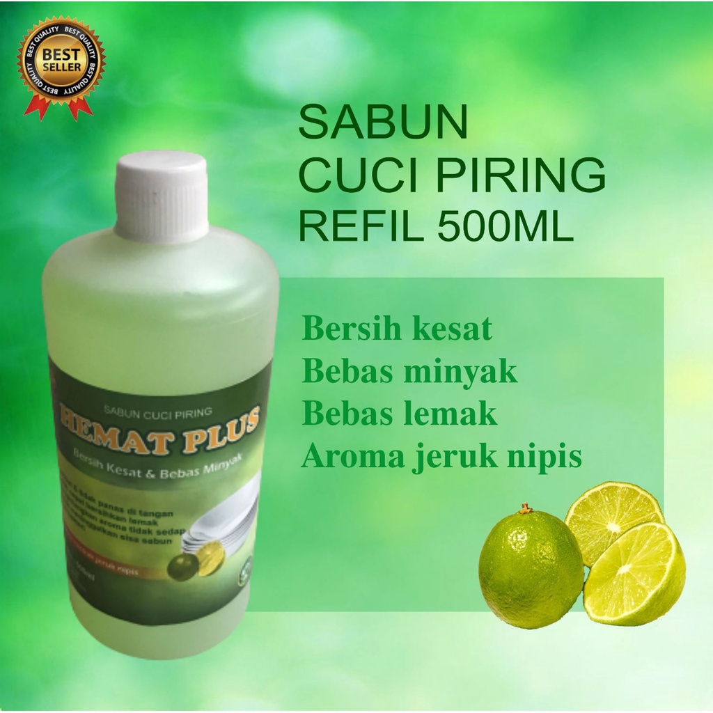 Sabun Cuci Piring 500ml Kemasan Refill Hemat Plus Dishwashing Anti Lemak Aroma Menyegarkan Busa Melimpah Bersih Kesat Harga Murah Meriah Berkualitas