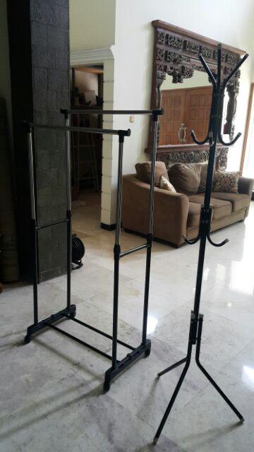 Stand Hanger Standing Hanger Gantungan Multifungsi Serbaguna Jilbab Hijab Tas Baju Topi Minimalis