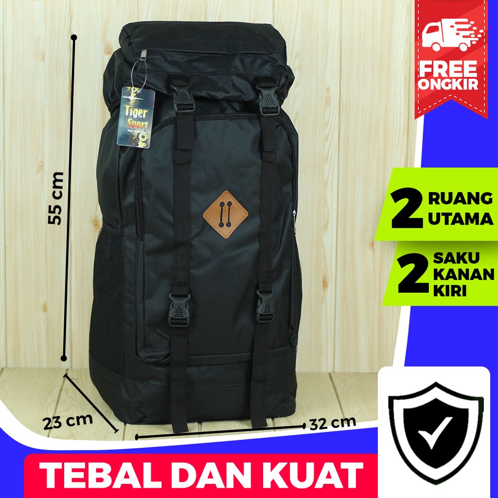 Tas Gendong Distro Gunung Hitam Back Pack Outdoor Olahraga Hiking Ransel Pria Keren Kece Berkualitas