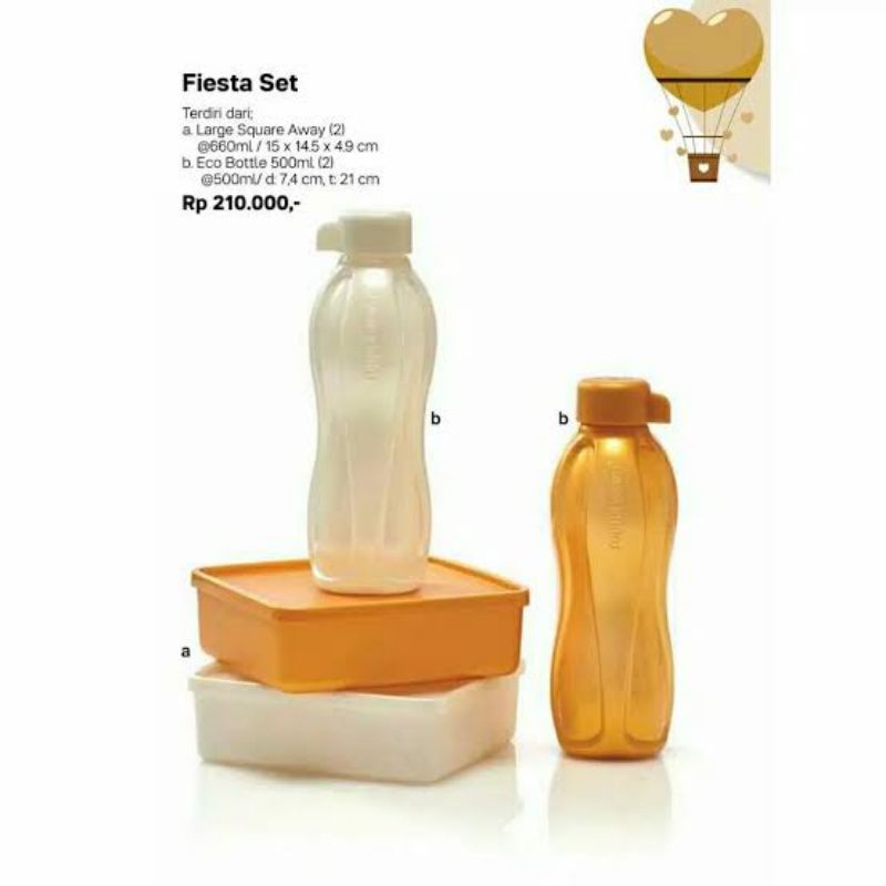 Set Makan Tupperware eco bottle 500ml