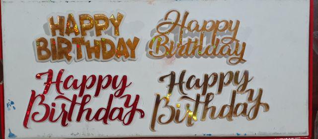 Ti-0101-a Topper Tulisan Tempel Happy Birthday Salad Buah Emas