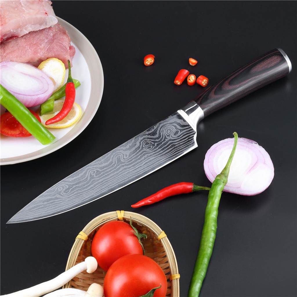 Pisau Daging Super Tajam Original Pisau Baja Damaskus Piso Chef Knife