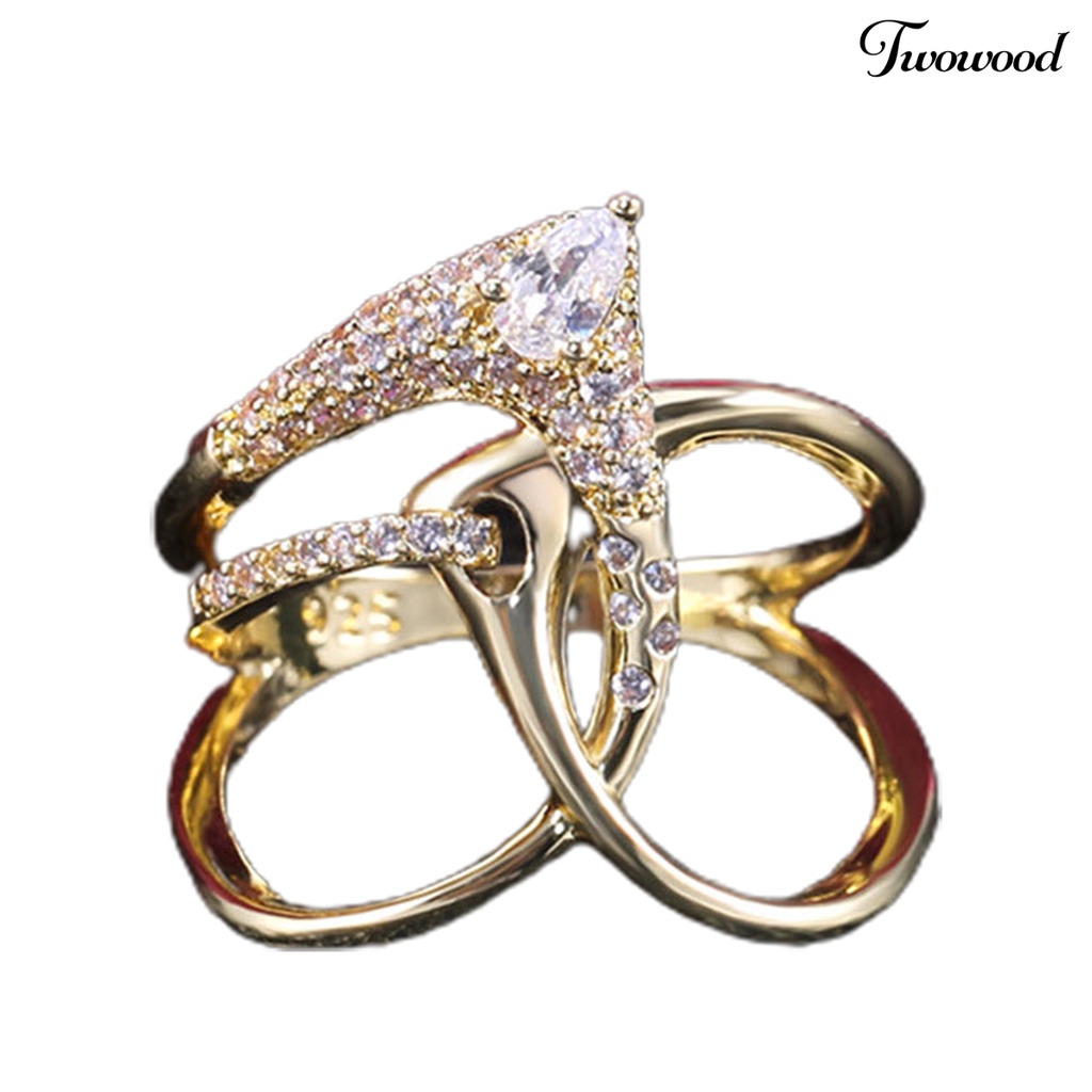 Twowood Irregular Shape Fidget Ring Not Easy to Break Jewelry Luxury Unique Ladies Ring for Party