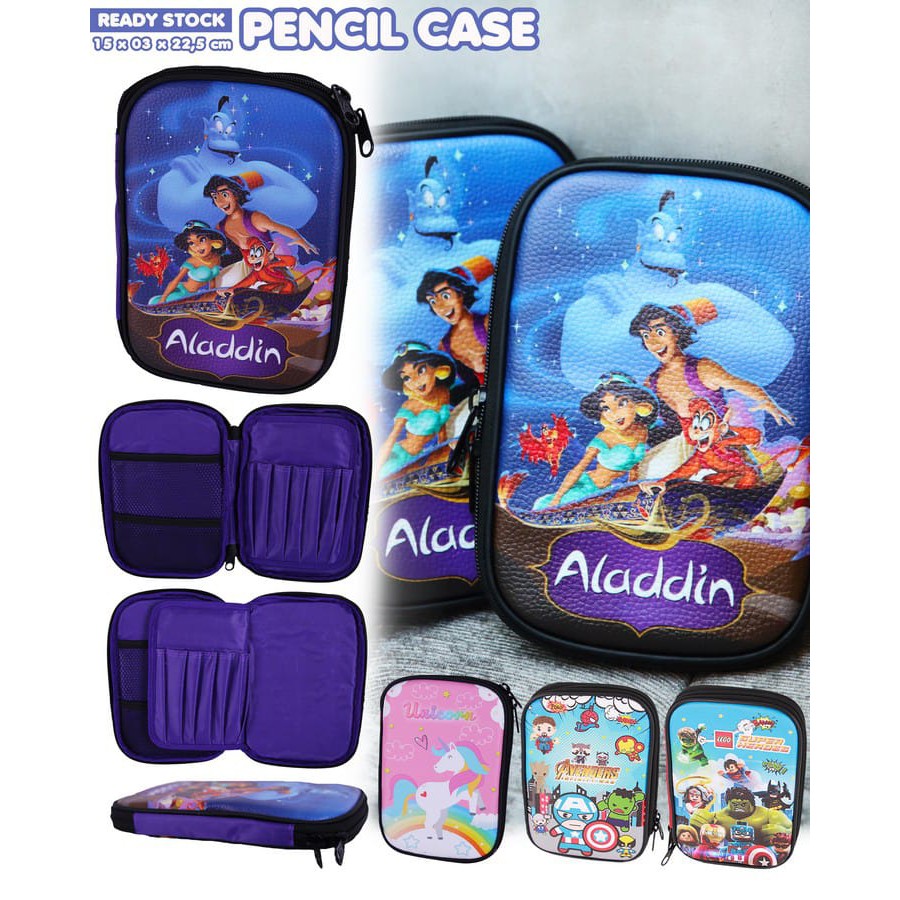 

Pencil Case Organizer Tempat Alat Tulis anak lucu kekinian Lol Unicorn Avenger Paw Patrol Aladdin