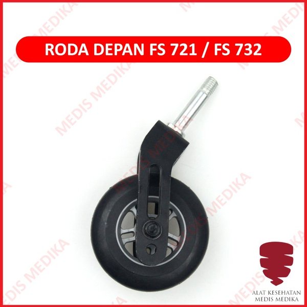 Roda Depan Kursi Roda FS721 FS723 Sparepart Suku Cadang Wheelchair