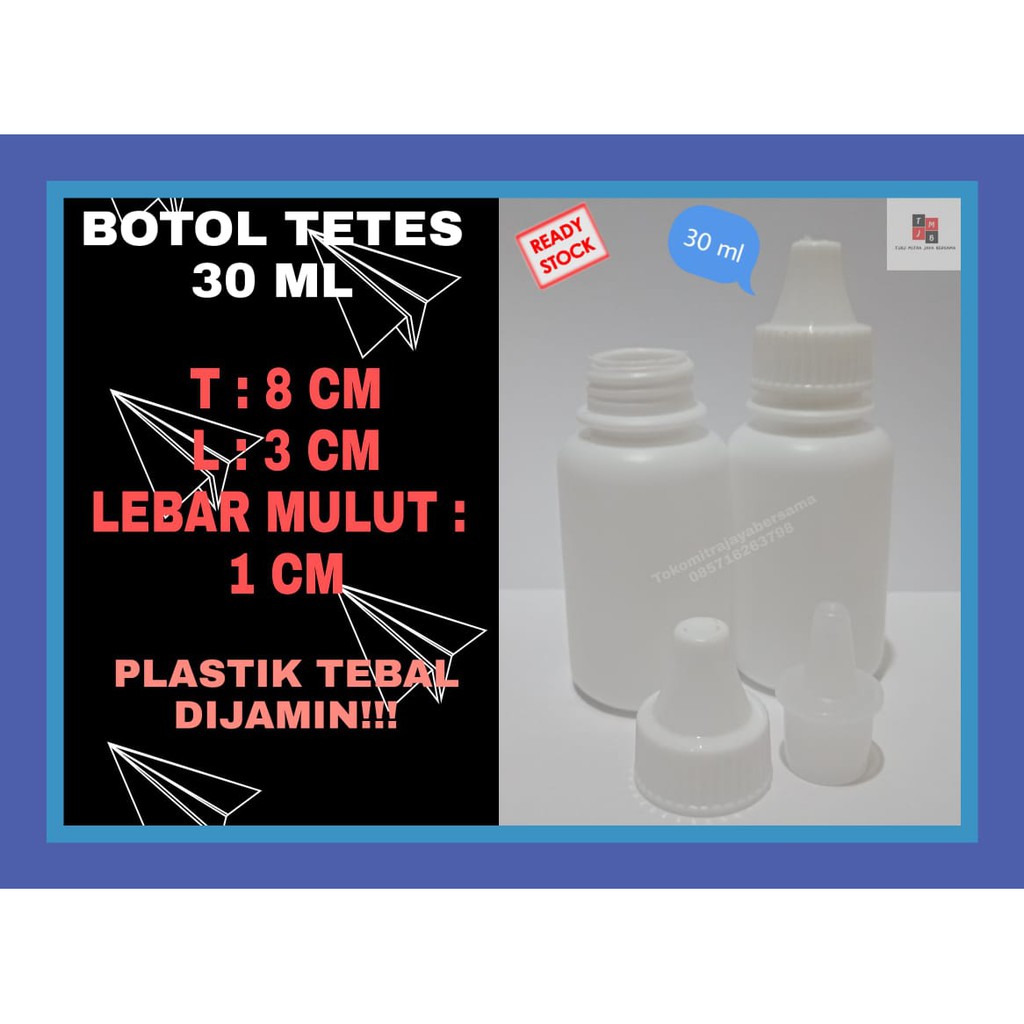 BOTOL TETES 30 ML PUTIH SUSU - BOTOL PLASTIK 30 ML - BOTOL HDPE 30 ML