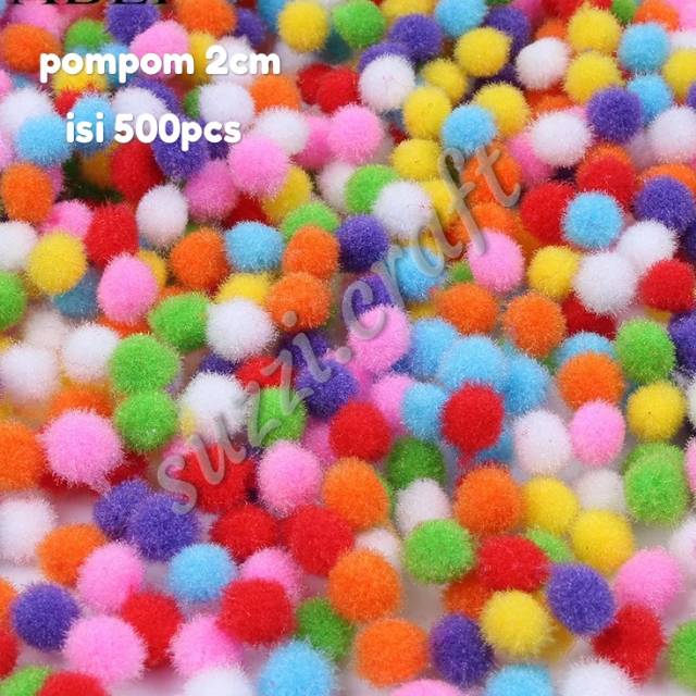 GROSIR Pompom 2cm pom pom warna warni