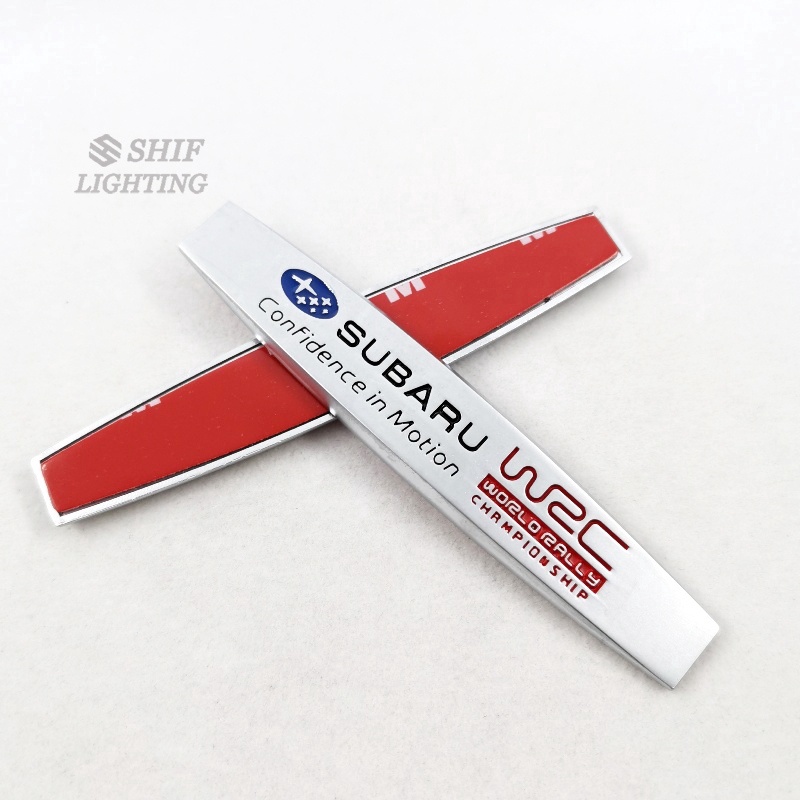 2Pcs Stiker Emblem Logo SUBARU WRC Bahan Metal Untuk Fender Samping Mobil SUBARU