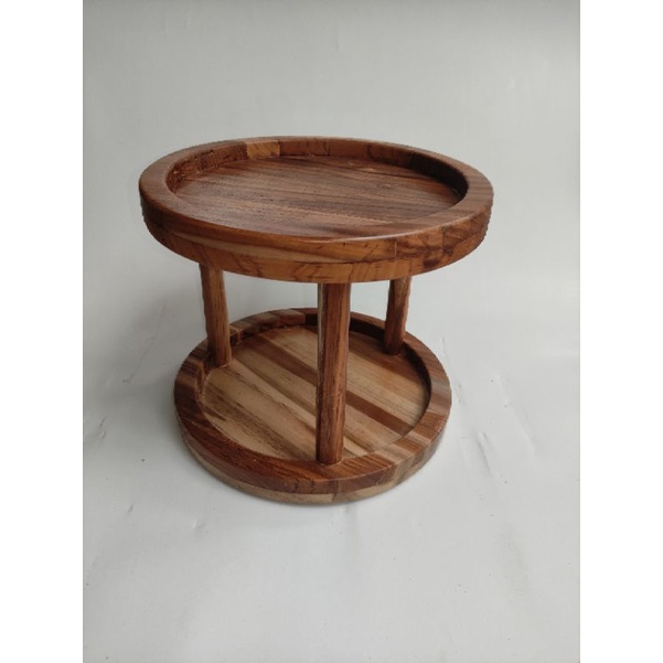 Rak bumbu bulat 2 susun,rak dapu,rak kayu jati,perlengakapan dapur