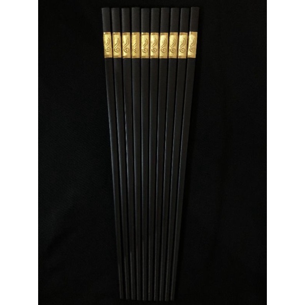 Sumpit Import Alloy Chopsticks Fiberglass Mewah Hias Gold