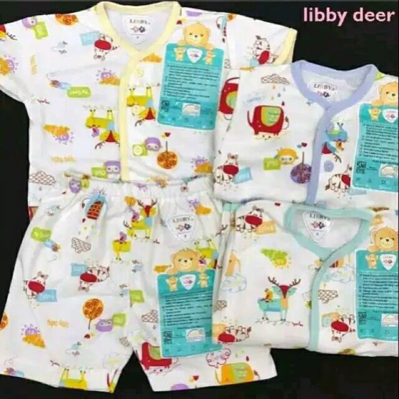 Libby Setelan Pendek SML Kecil 6-18 Bulan Pakaian Bayi Libby