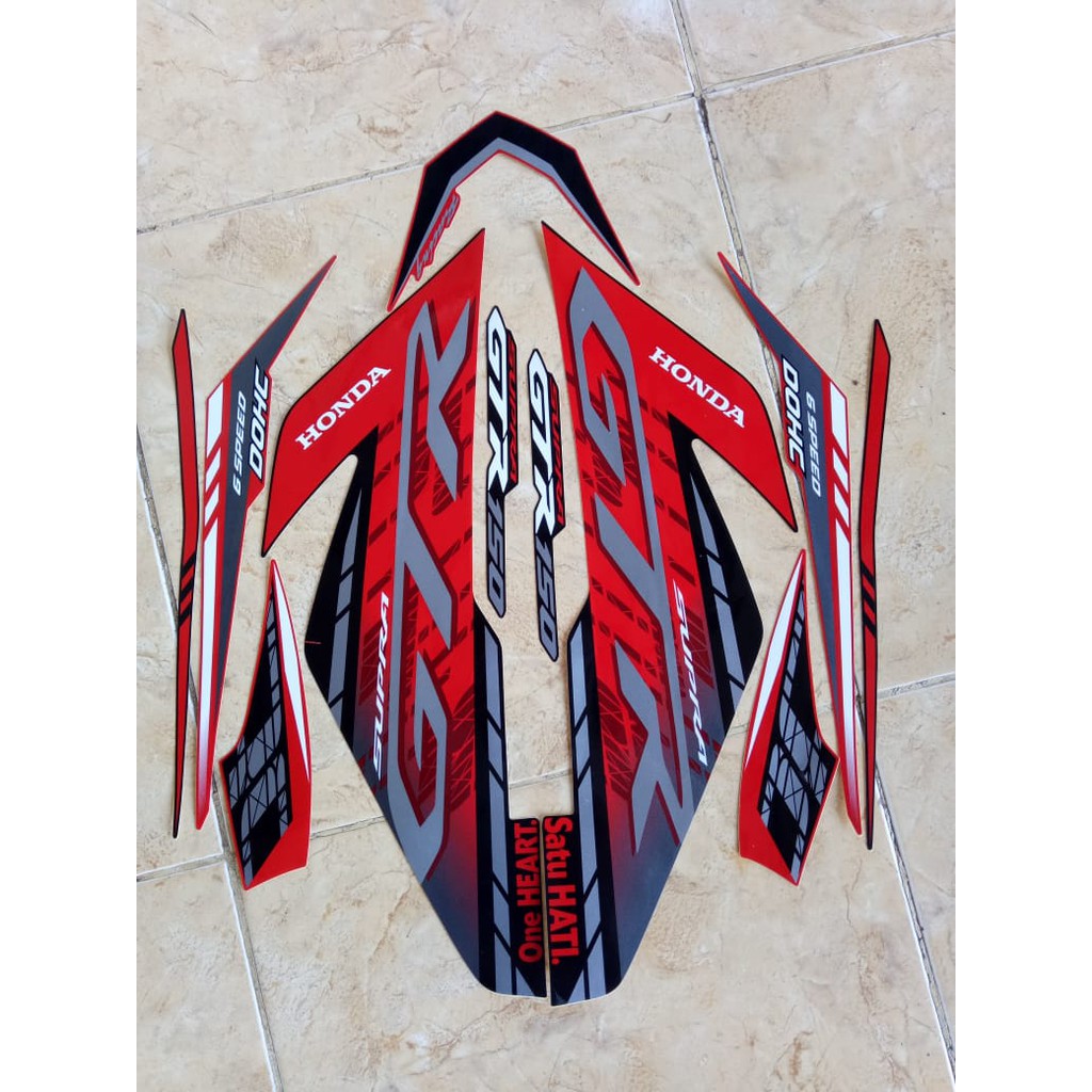 stiker striping honda supra gtr 150 2019 merah