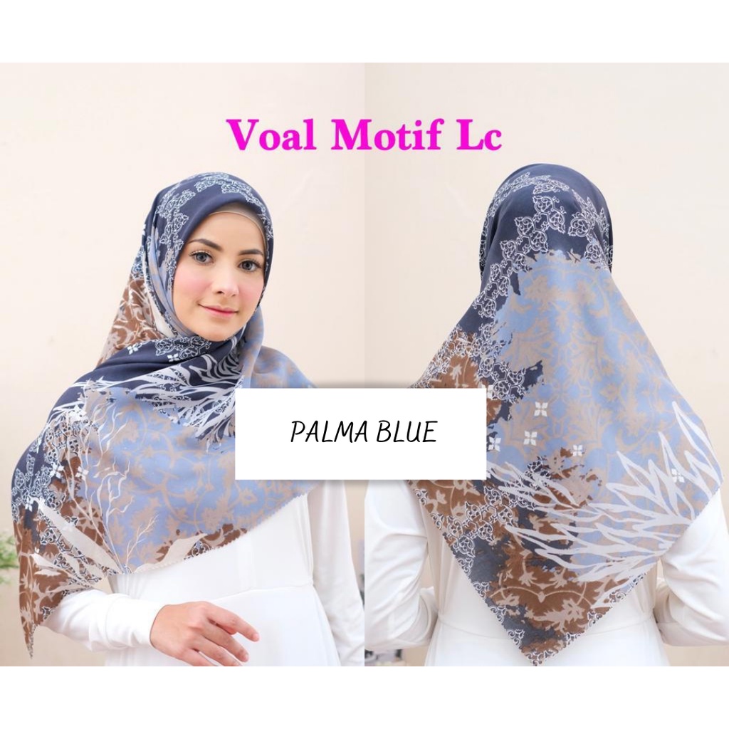 COD PROMO DENAY KW HIJAB SEGIEMPAT VOAL MOTIF / JILBAB DEENAY KW MOTIF TERMURAH-PALMA BLUE
