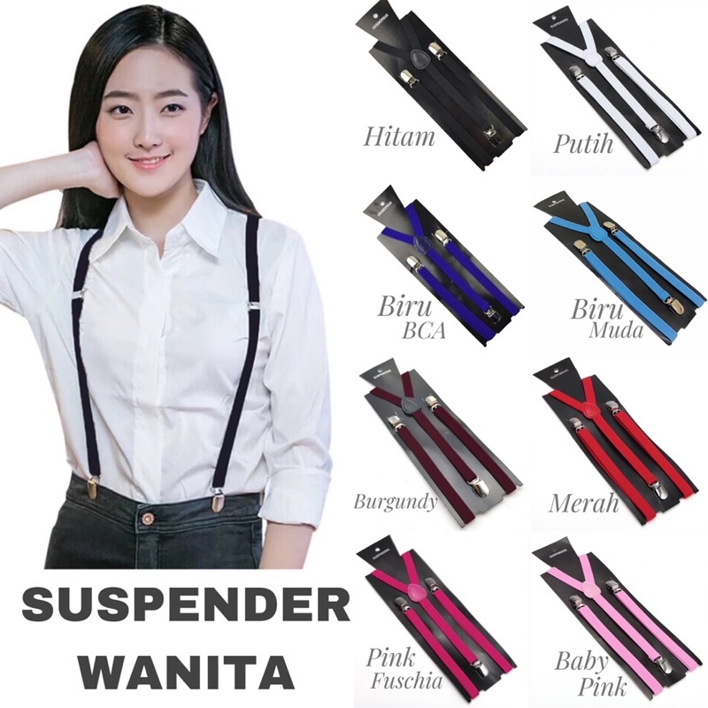 Suspender Wanita Bretel Cewek Tali Jojon Tali Kodok Perempuan Lebar Tali 1.5cm Slim Skinny