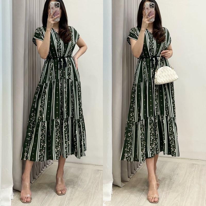 Amariel Malibu Home Dress - Daster Nyaman Adem-Mlb: Floline Army