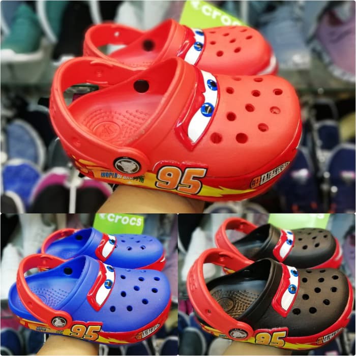 Sandal Crocs Clog Cars LED Lampu / Sendal Anak q2