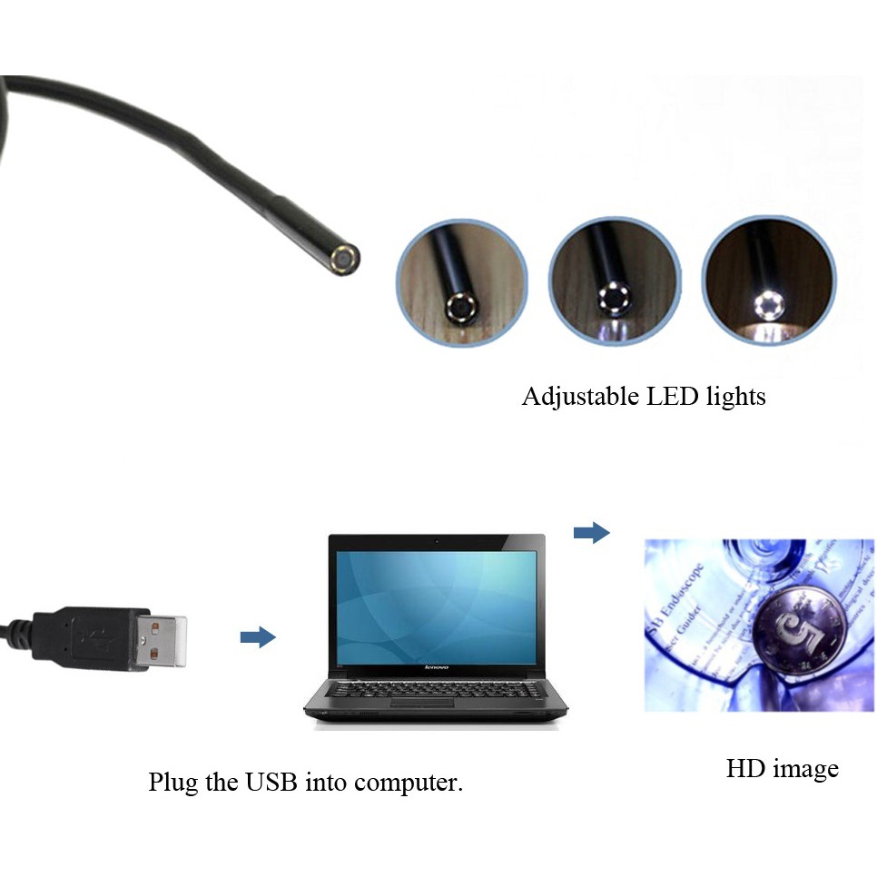 ANDROID ENDOSCOPE CAMERA - USB Wire Camera Endoscope Baroscope 7mm 1/9 CMOS