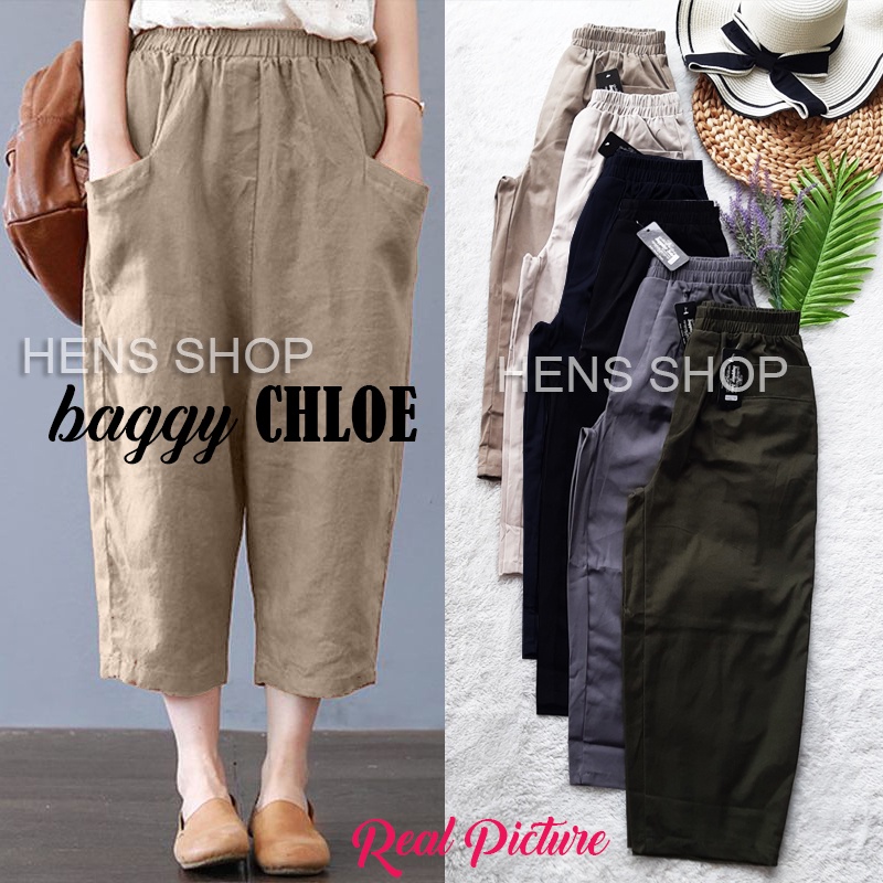 CELANA BAGGY CHLOE TWILL PREMIUM (TEBAL DAN MELAR) SIZE STANDART DAN JUMBO Dan SUPER JUMBO sampai 100KG