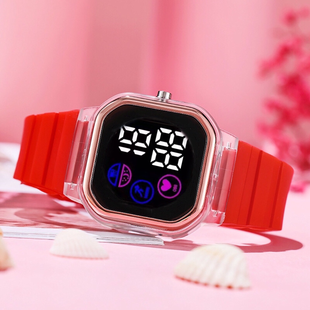 COD✅ Jam Tangan Wanita Digital Segi Tampilan Layar Baru Fashion Watch LED Sprot Harga Grosir    S1187