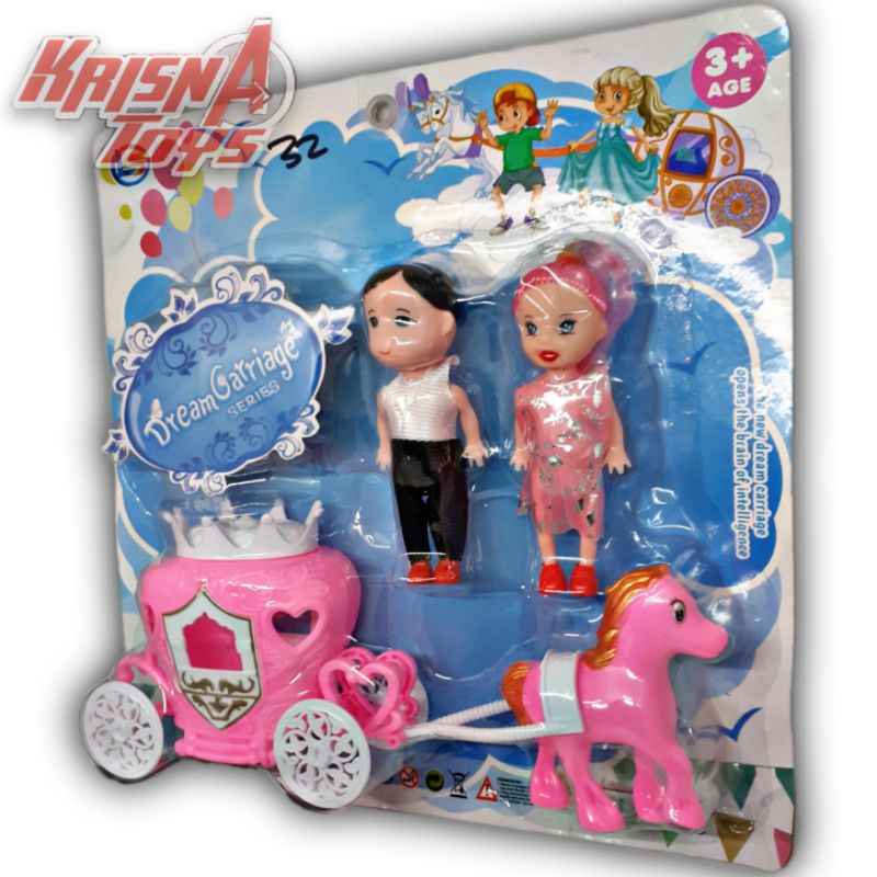 MAINAN ANAK BONEKA BARBIE  KERETA KUDA/BARBIE MINI KUDA PONI