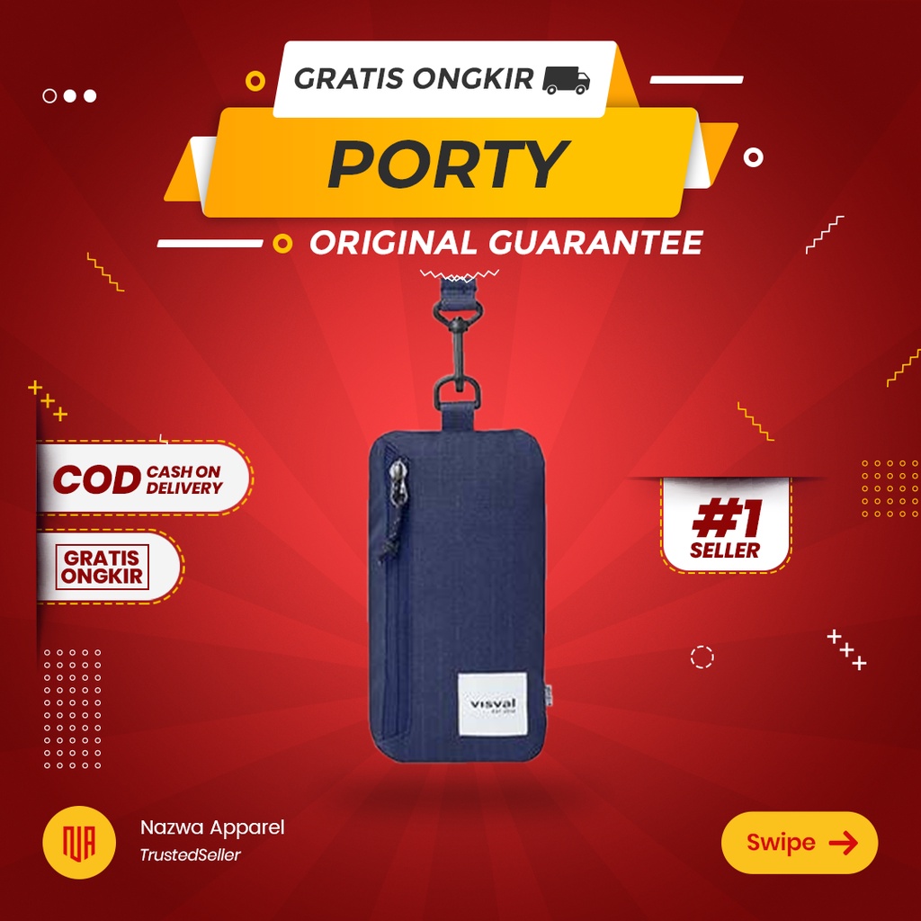 TAS SELEMPANG SLING BAG LANYARD VISVAL PORTY NAVY