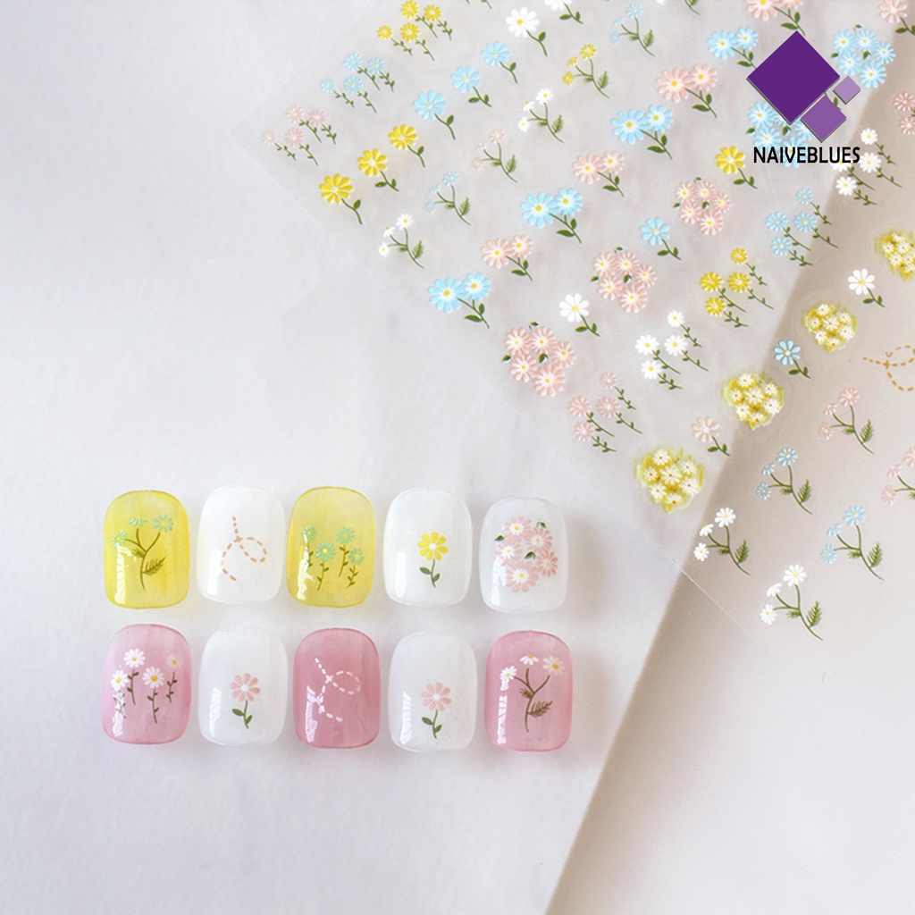 Naiveblue Stiker Kuku Motif Bunga Mawar / Kelinci Untuk Nail Art DIY