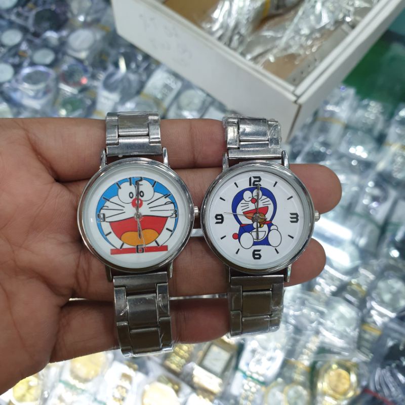 JAM TANGAN WANITA DORAEMON FASHION RANTAI SILVER