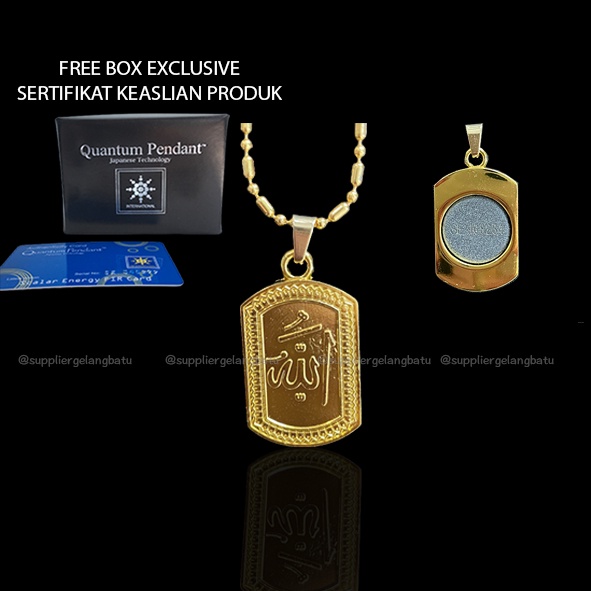 KALUNG ALLAH Quantum Pendant Gold Silver Bulat Persegi Panjang New Model