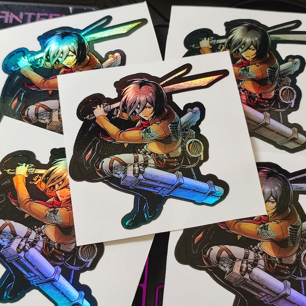 

STICKER STIKER HOLOGRAM ANIME - MIKASA ACKERMAN - STIKER ANIME stiker pack stiker helm stiker motor stiker aesthetic stiker buat helm sticker untuk laptop