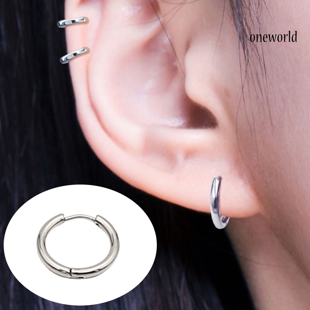 OW# 1Pc Unisex Earring Hoop All-match Jewelry Accessory Piercing Round Simple Earring for Shopping