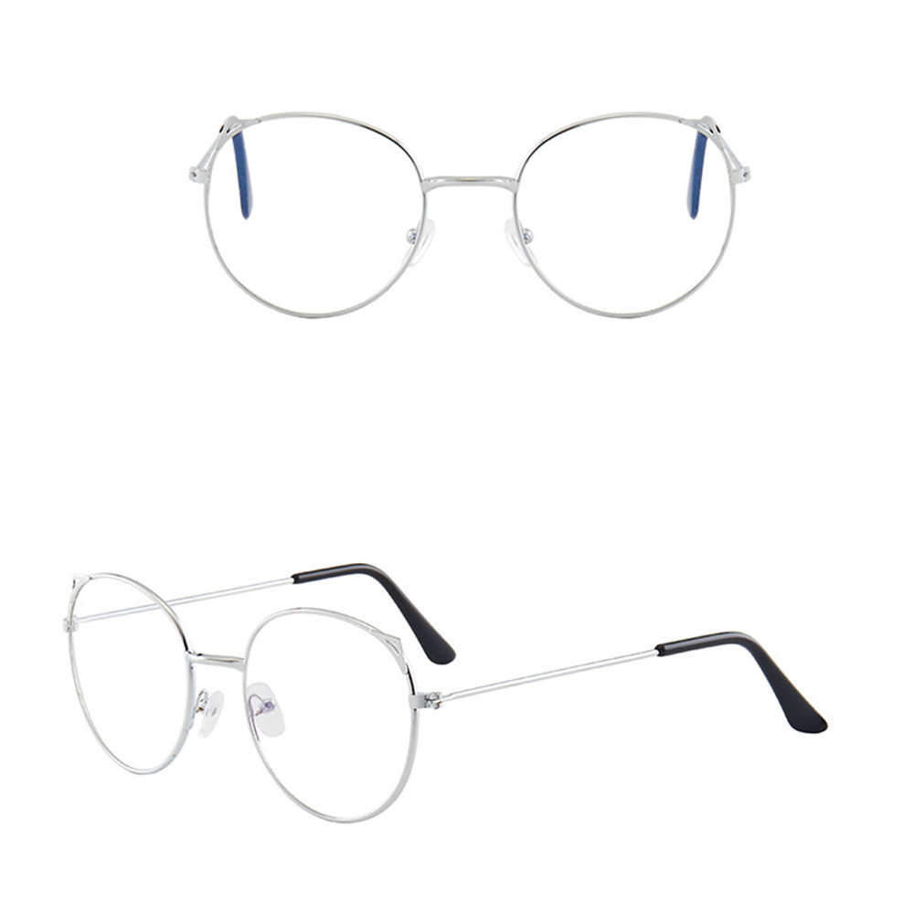 【COD Tangding】Anti-blue Light Flat Mirror Metal Frame Round Frame New Eyeglasses