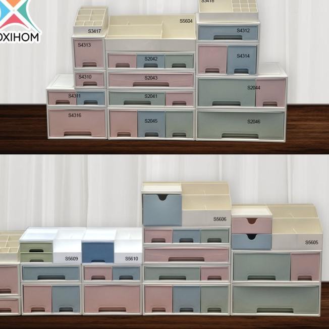 $$brz...>636YR  Oxihom S560 Rak Laci Tempat Make upKosmetik Stationary Dapur Serbaguna - 5610 Pink