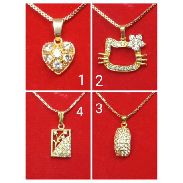 Liontin kalung xuping lapis emas AL004