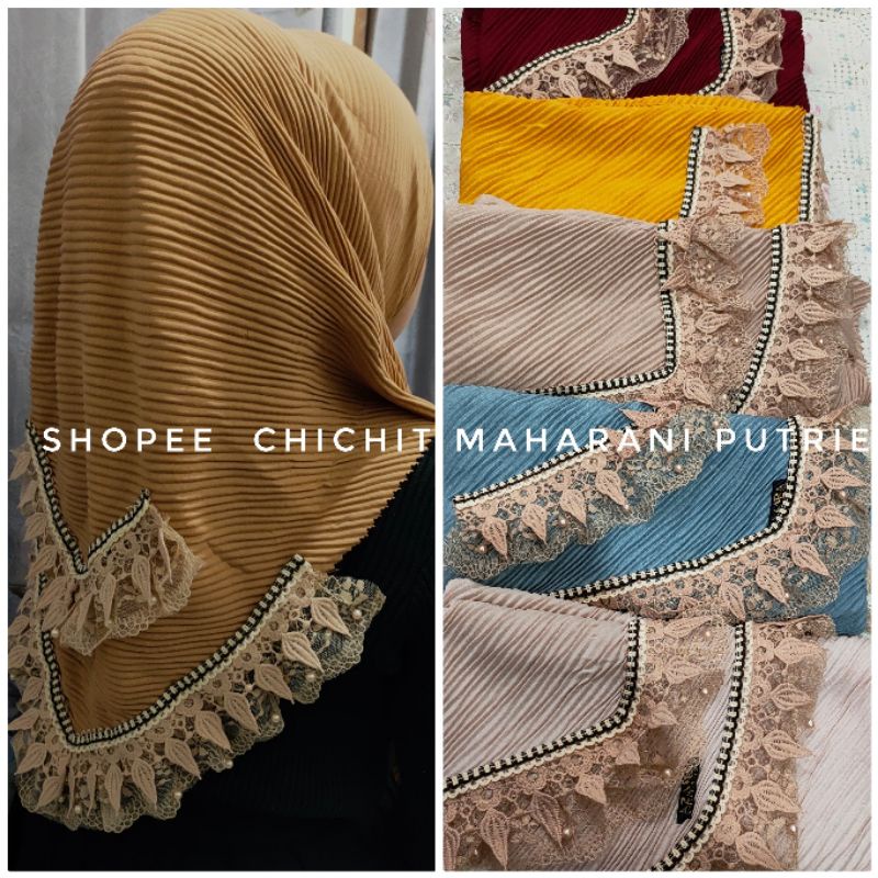 segi empat plisket bordir/segi empatplisket /jilbab segiempat plisket motif/segi empat plisket renda