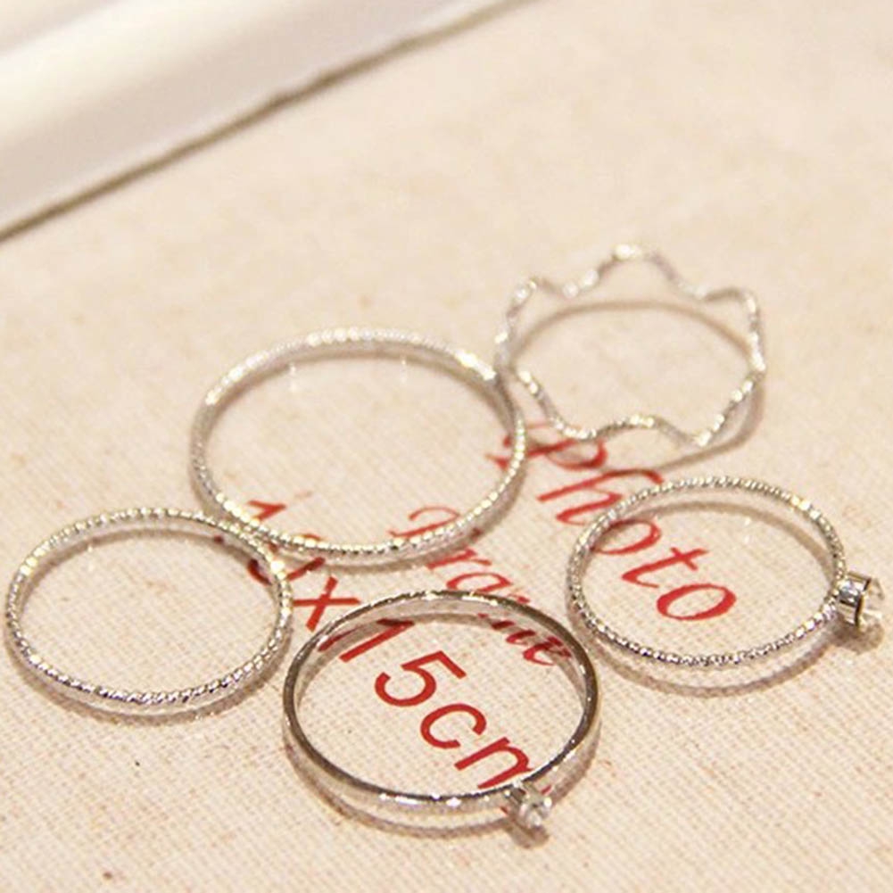 Cincin Terbuka Warna Silver/Emas Aksen Mutiara untuk Wanita