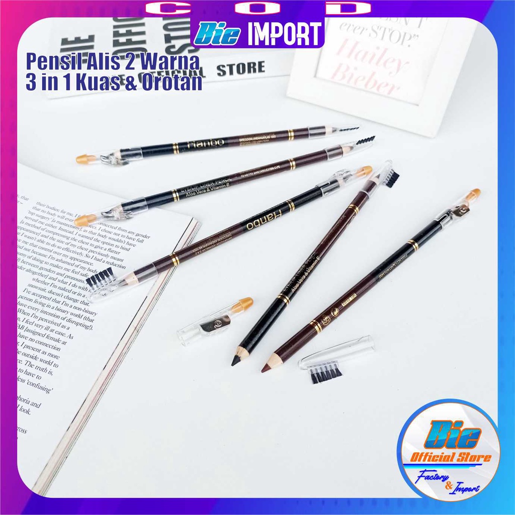 PENSIL ALIS 2 WARNA HANBO 3 IN 1/ Eyebrow black color