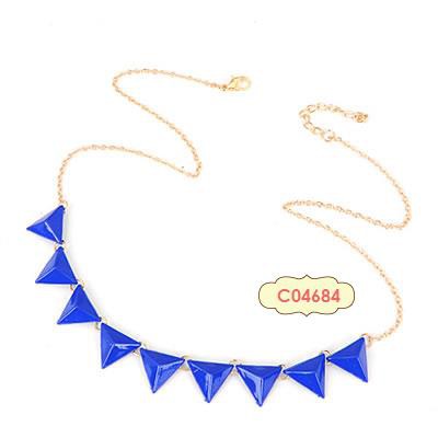 LRC Kalung Korean fashion candy color triangle shape pendant charm necklace