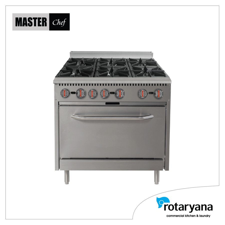 Restoline Gas Stove 6 Burner With Oven Kompor 6 Tungku Dengan Oven Brand Masterchef ARS36